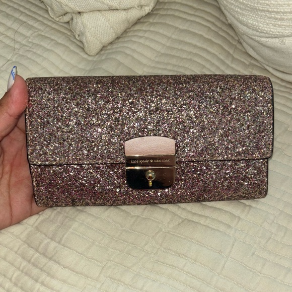 KATE SPADE PINK SPARKLE CLUTCH - Picture 8 of 16